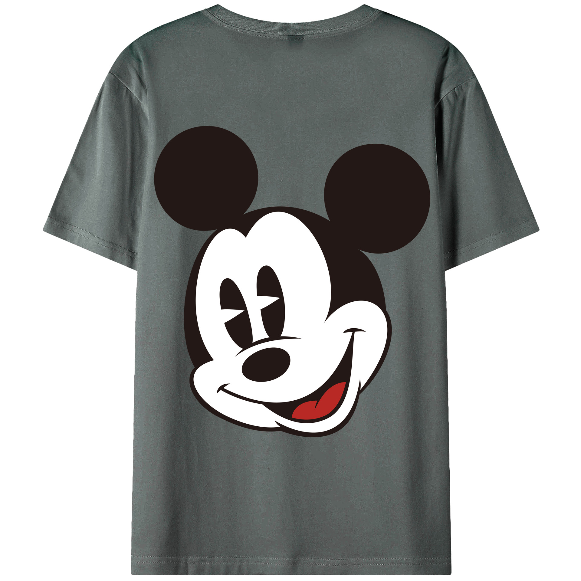 ミッキーマウス Mickey Mouse 綿100％ メンズ半袖Tシャツ（バックプリント） 通気性